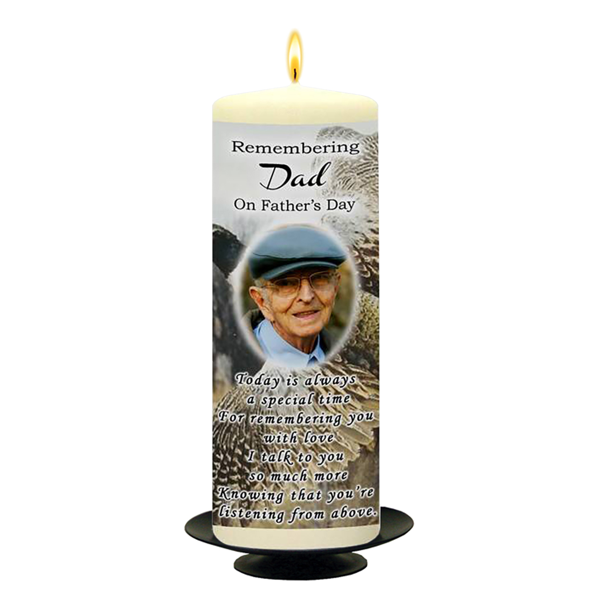 Personalised Remembrance Candle - Flying Pheasant with Photo