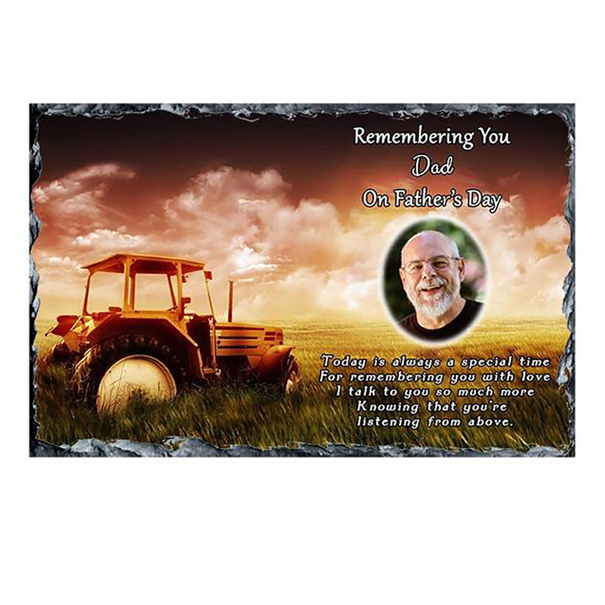 Personalsied Remembrance Slate - Fishing Sunset with Photo