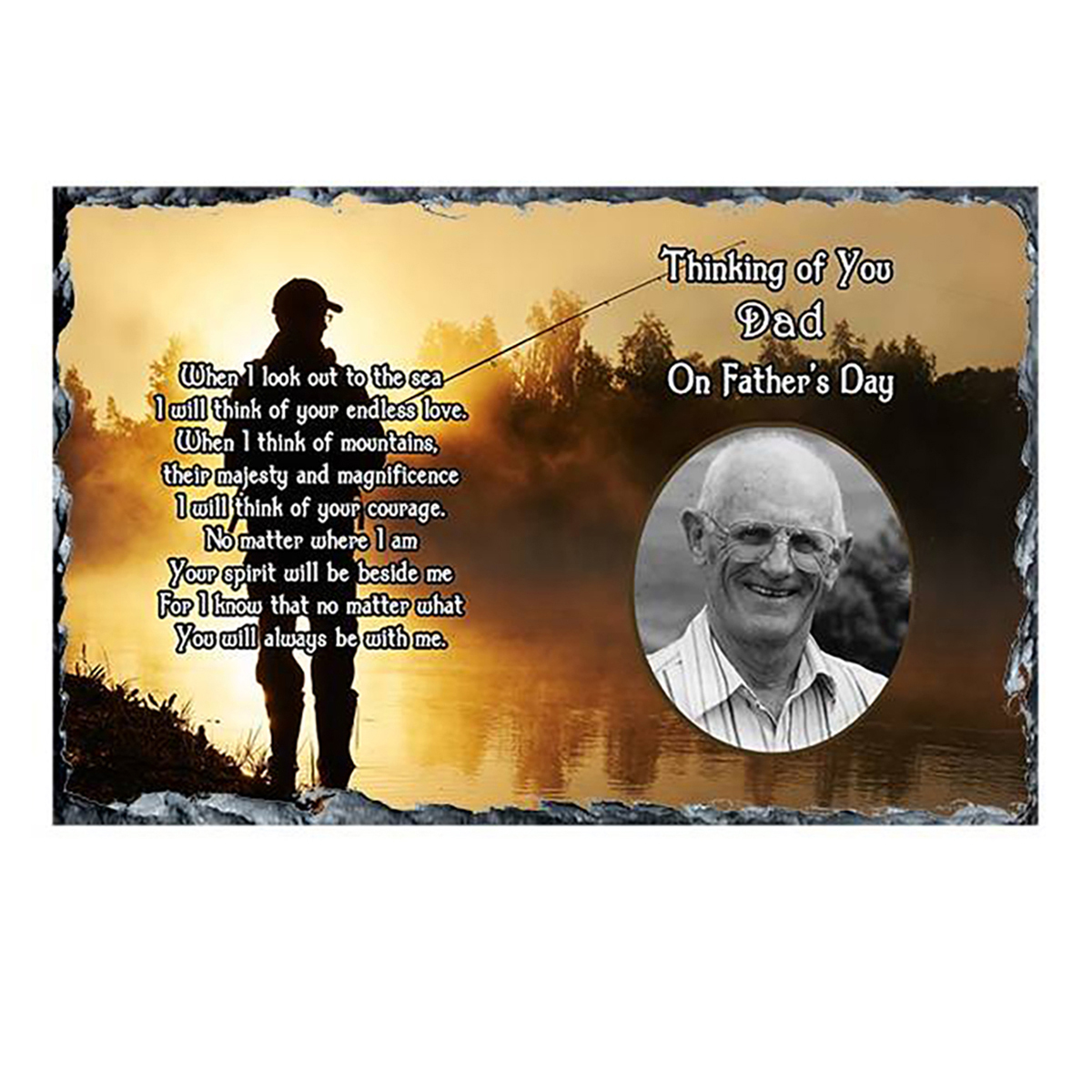 Fishing Sunset Photo Remembrance Slate