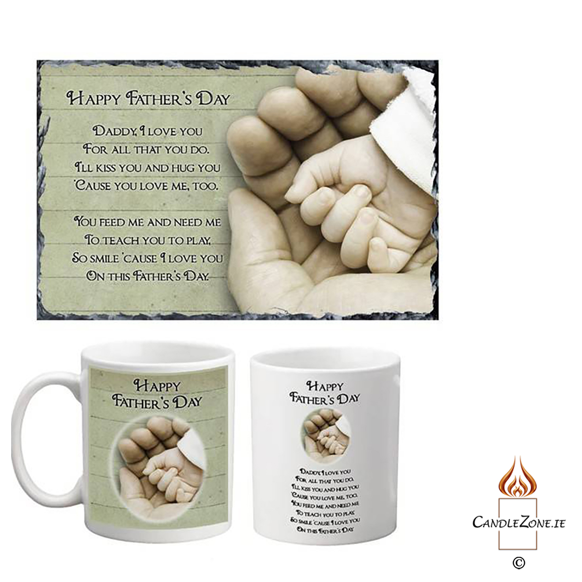 Personalised Slate & Mug Gift - Hand in Hand