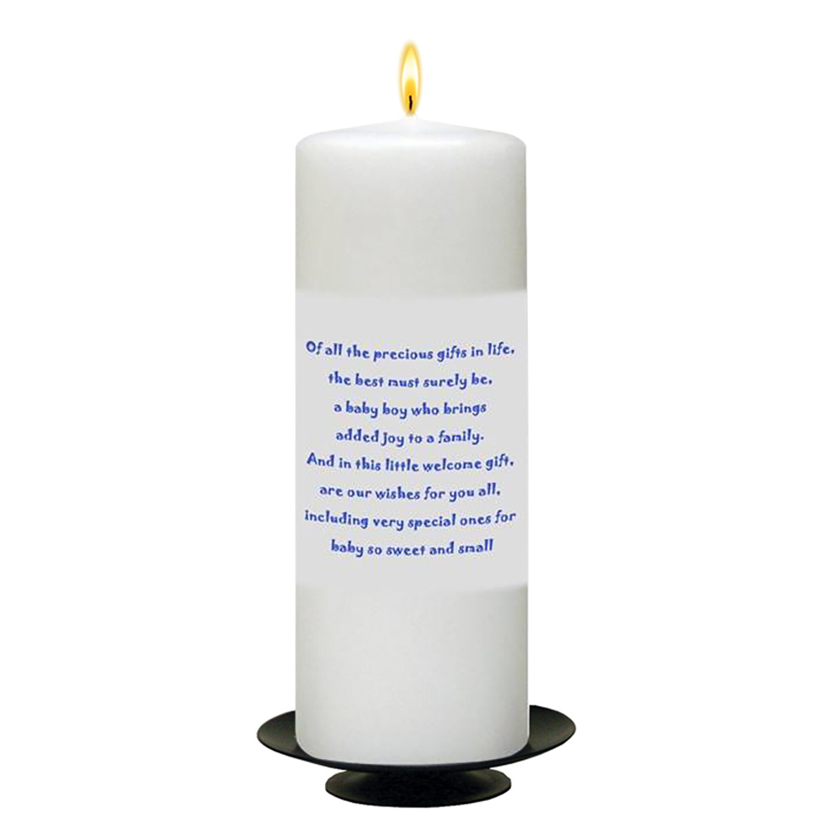Peronsonalised Boys Christening Candle - Jungle Blue Family with Photo