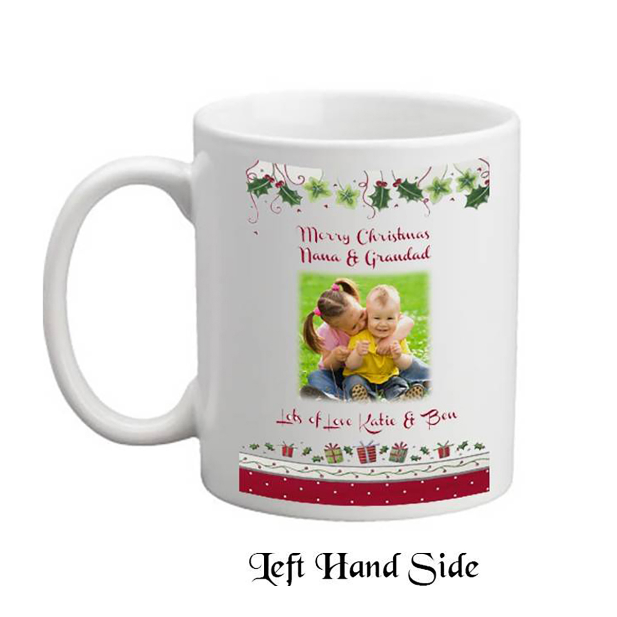 Personalsied Christmas Mug Gift - Snowman & Presents with Photo