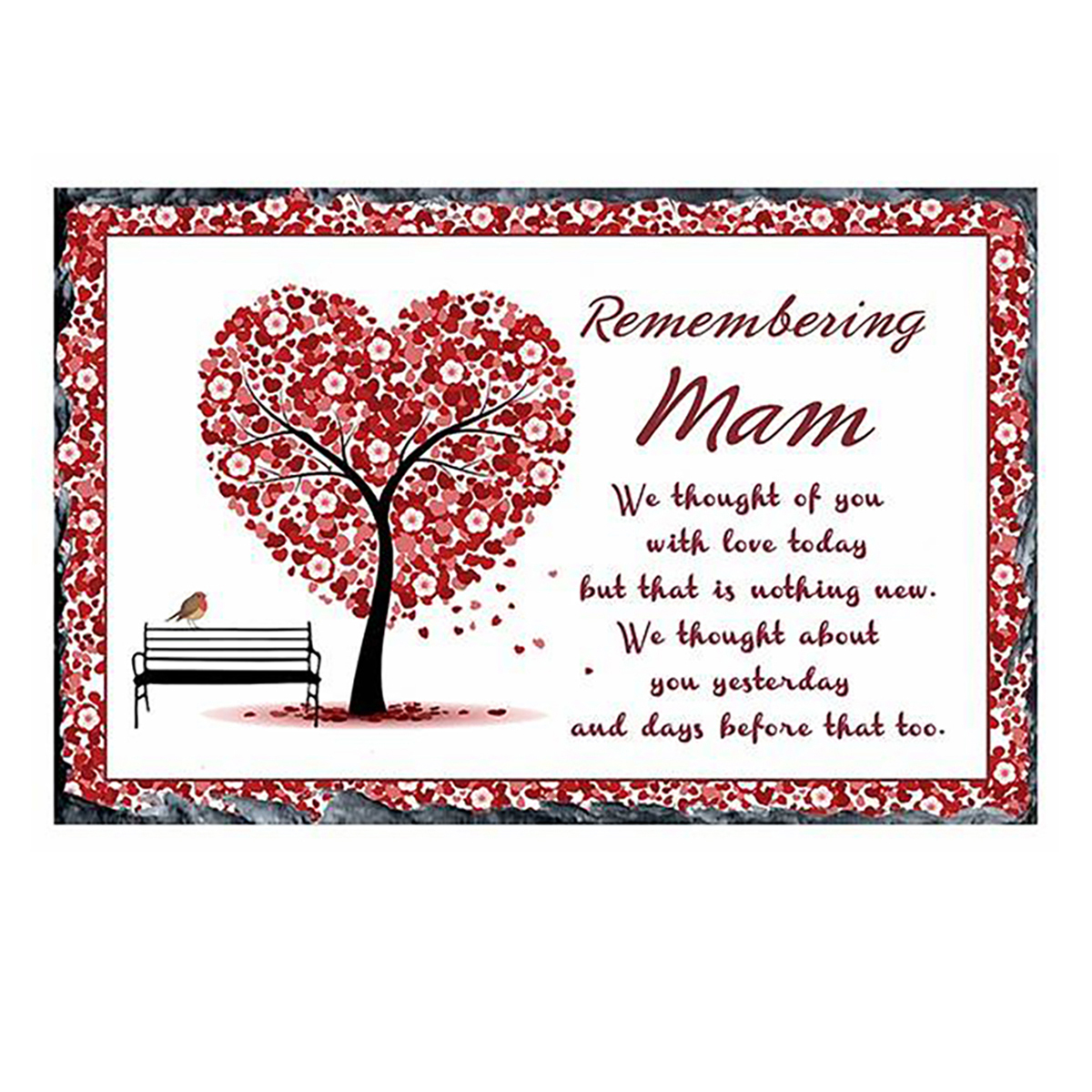 Personalised Mothers Day Slate - Robin & Heart Tree