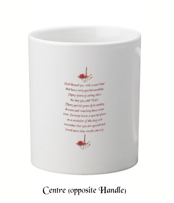 Personalised Wedding Anniversary Mug Gift - Any Anniversary Ribbons with Photo Set of Two Mugs