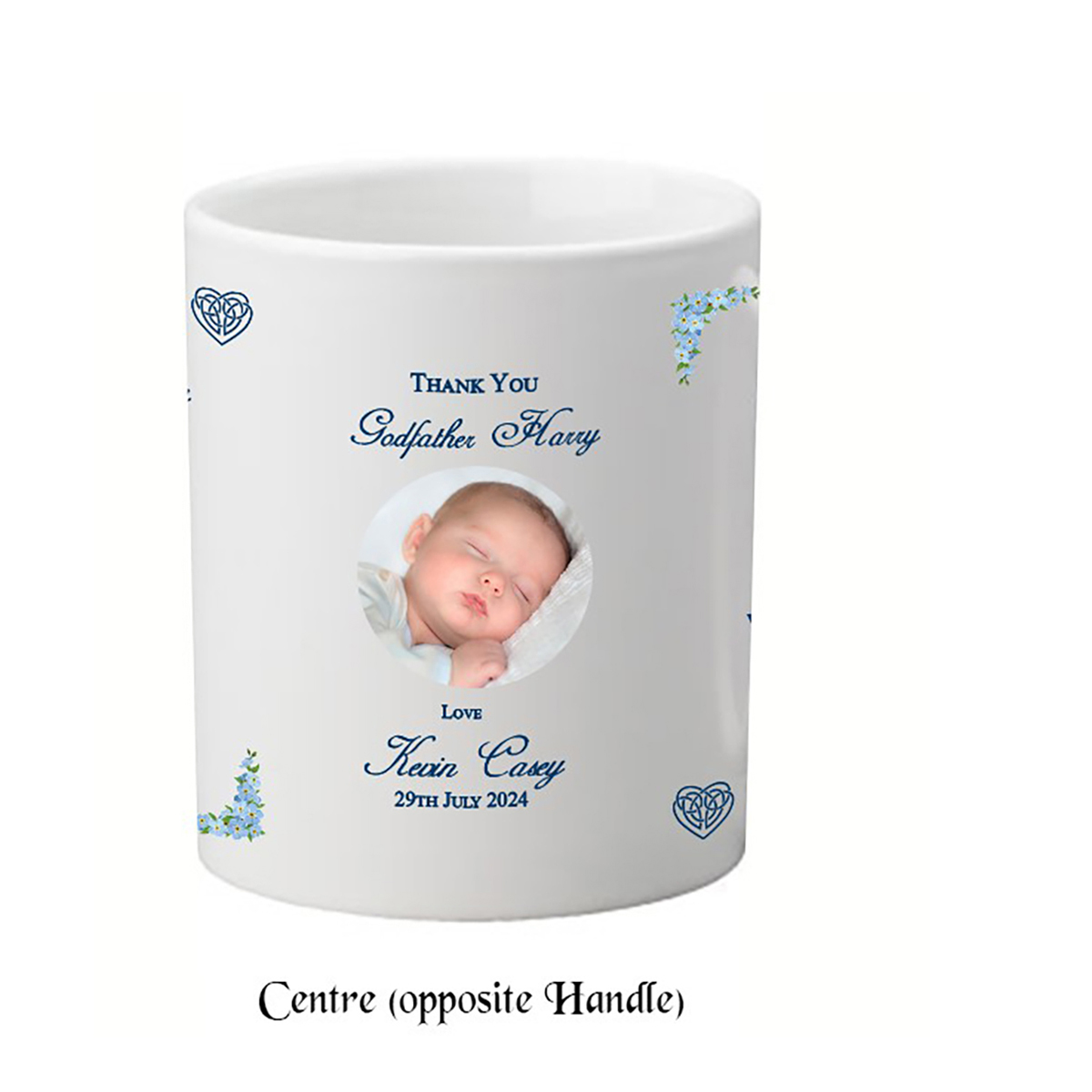 Personalised Godfather Mug Gift - Mothers Love knot with Photo