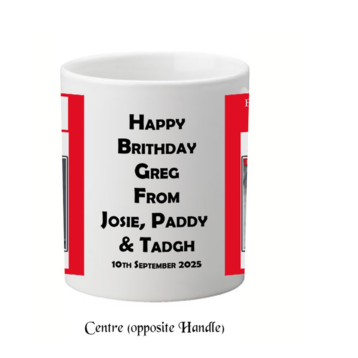 Personalised Birthday Mug Gift - Birthday News - Red with photo