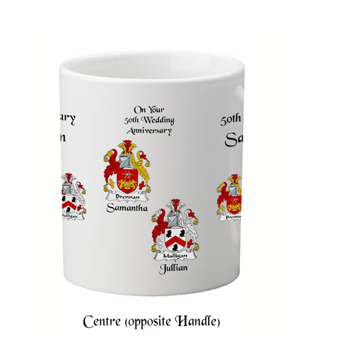 Personalised Wedding Annversary Mug - Any Anniversary Crest (BlackScript)