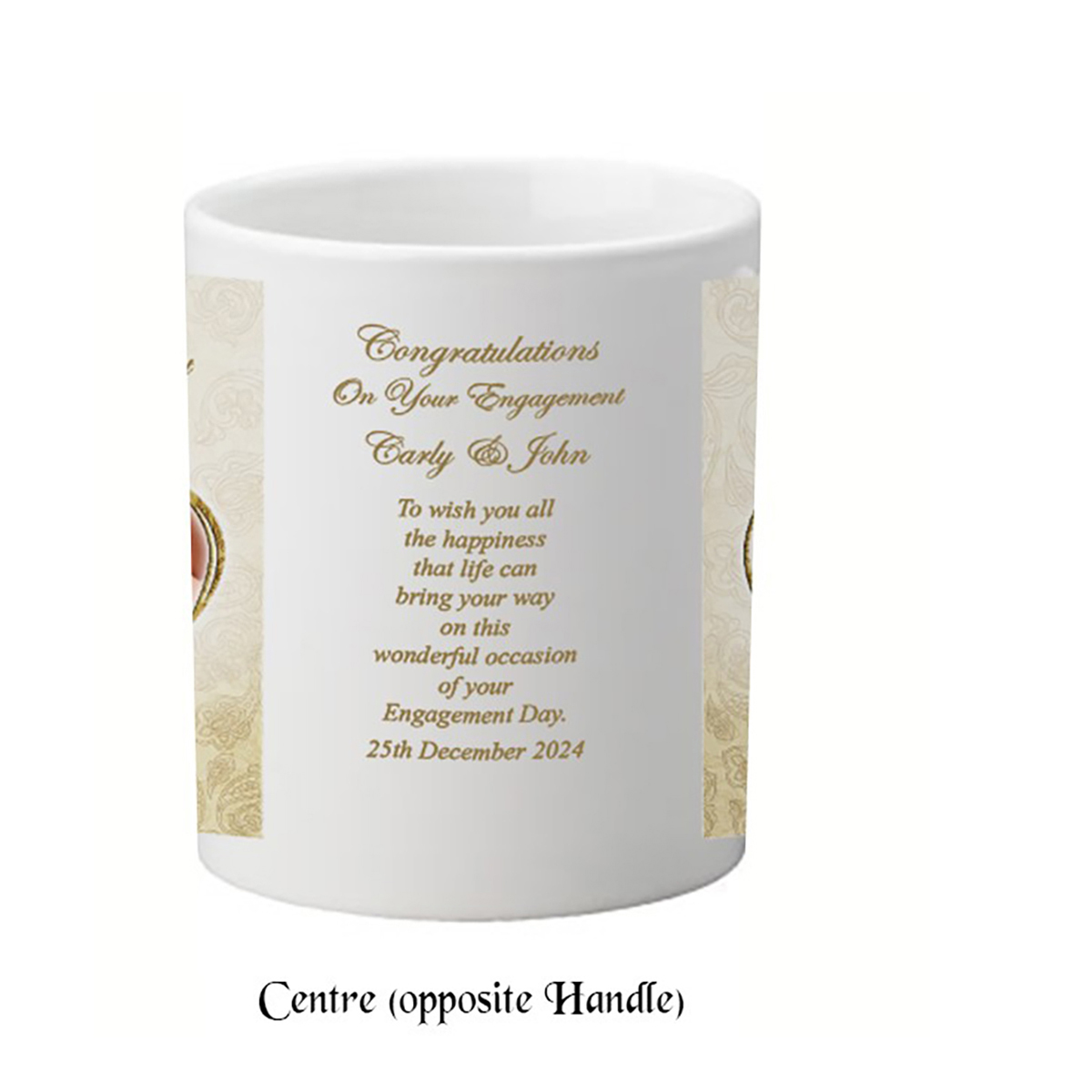 Personalised Mug Gift - Ornate heart & ring