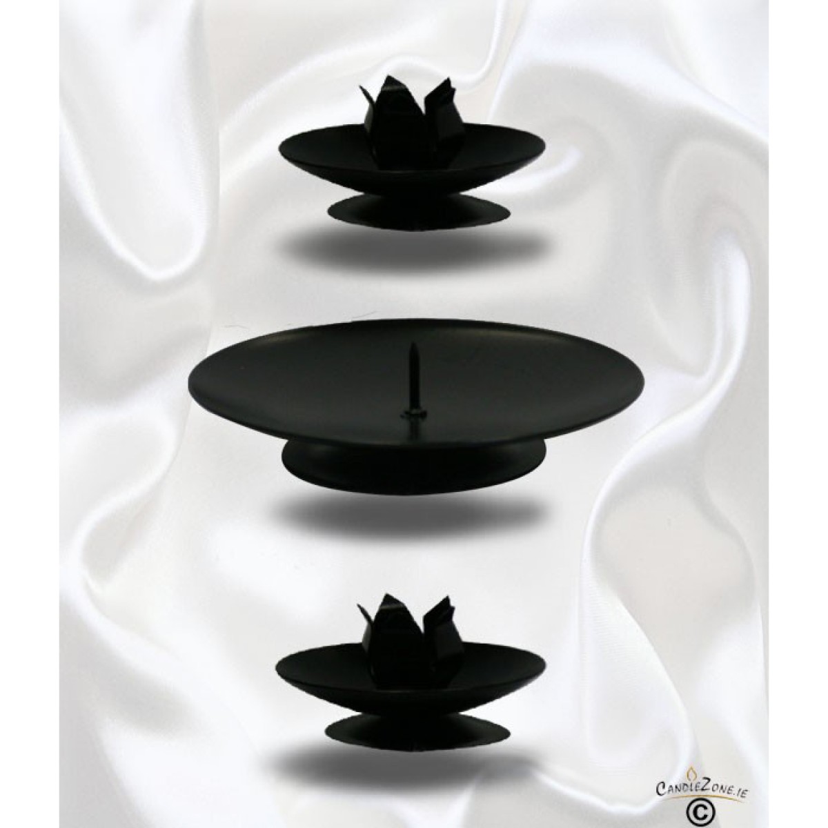 Candle Stand - Set Black includes: 1 Saucer & 2 Tulip Stands