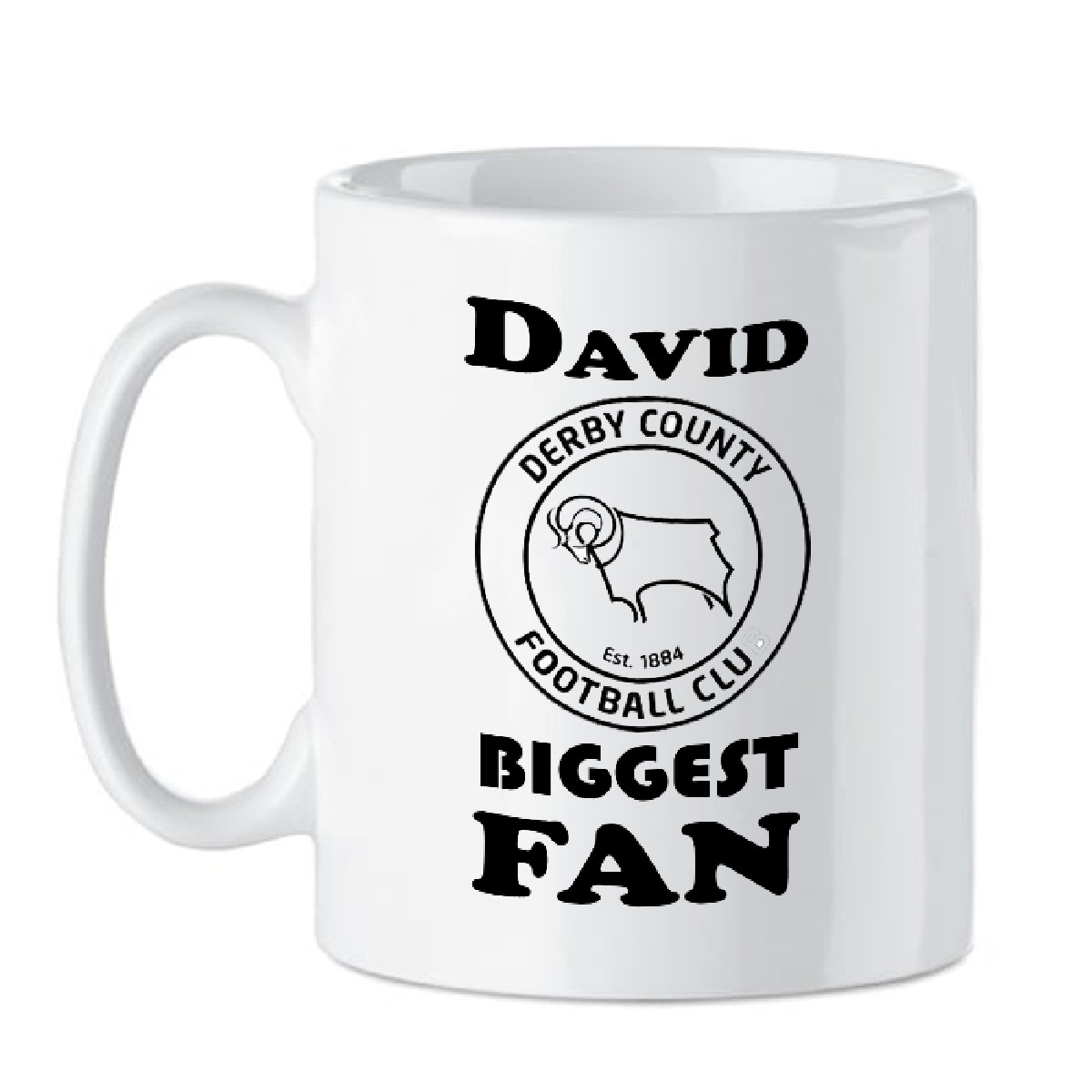 Personalised Mug Gift - Derby Biggest Fan Personalised Mug