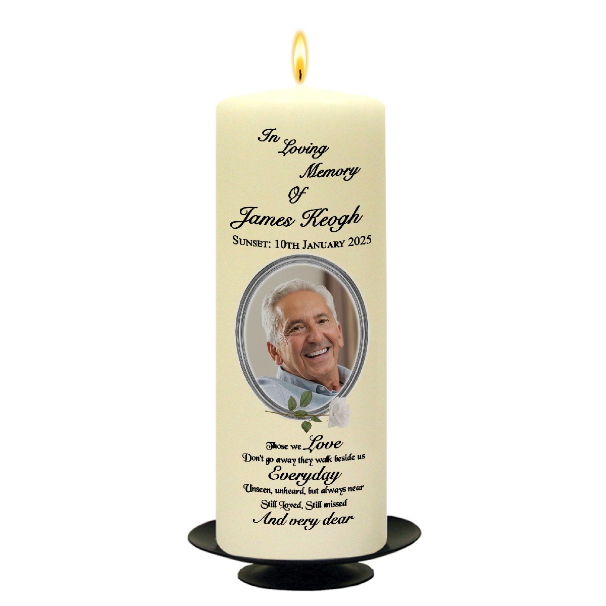 Personalised Remembrance Candle - Butterfly & Sunflowers