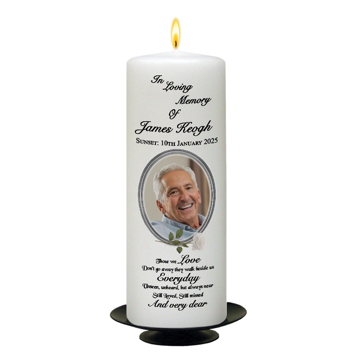 Personalised Remembrance Candle - Butterfly & Sunflowers