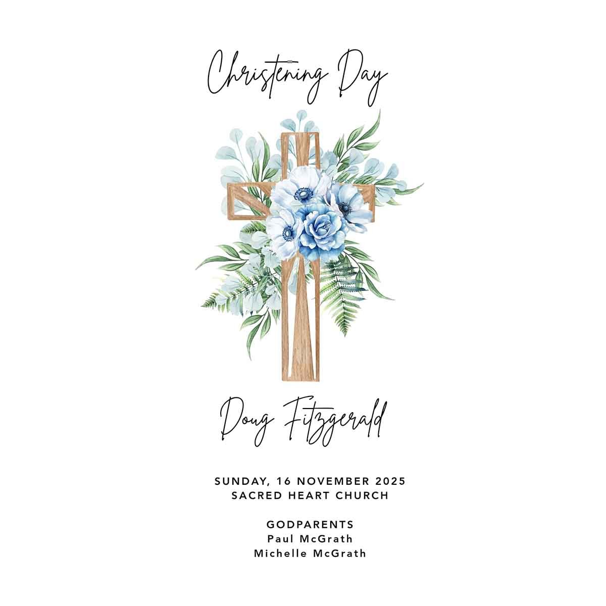 Bespoke Font Christening Candle (Blue)