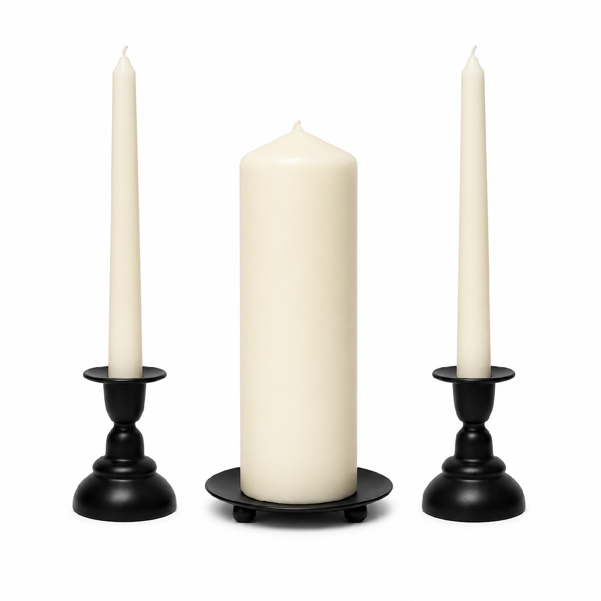 Candle Stand - Set Black includes: 1 Saucer & 2 Tulip Stands