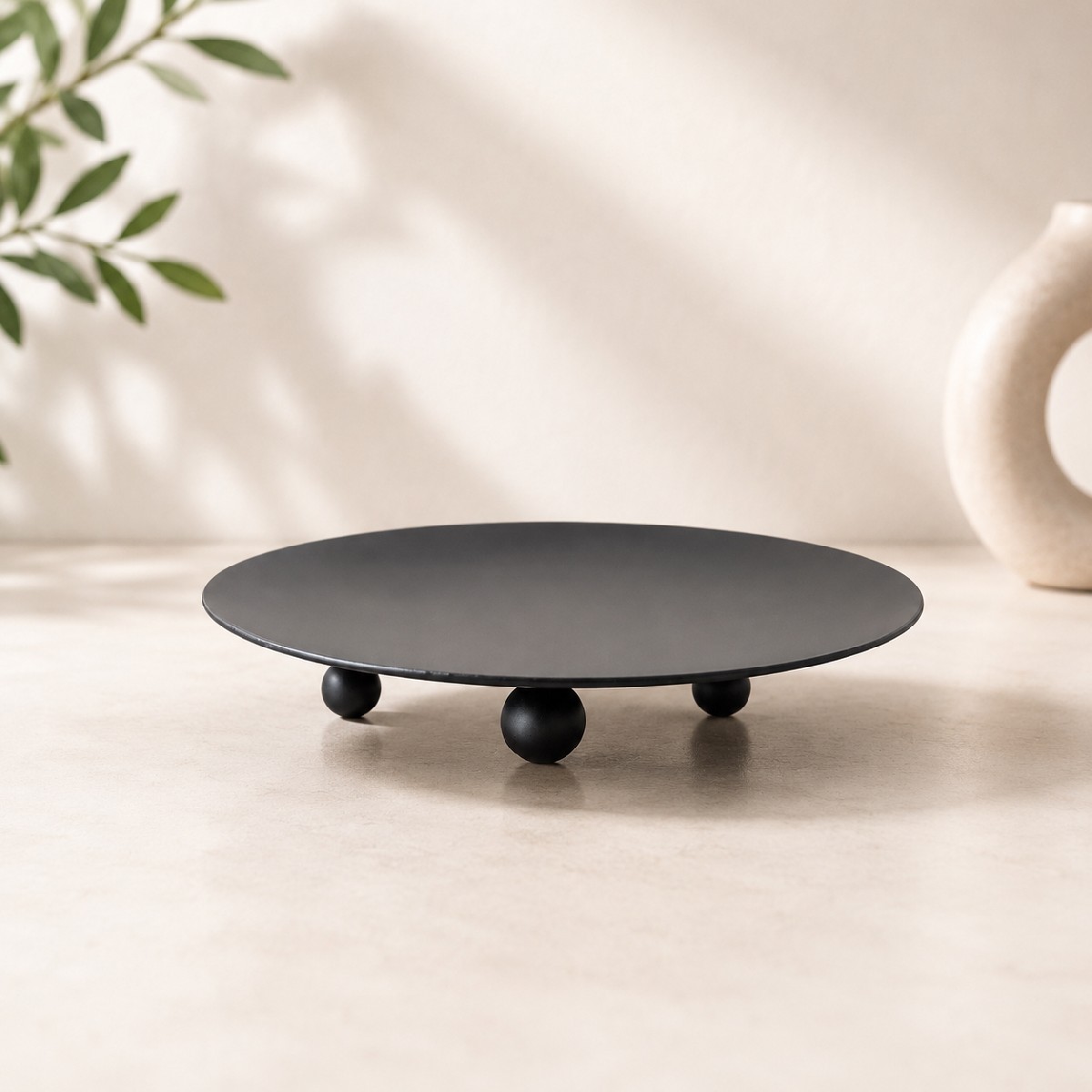 Candle Stand - Saucer Candle Stand for 9 inch Candle Black
