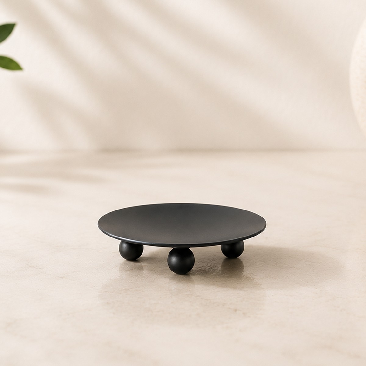 Candle Stand - Saucer Candle Stand for 6 inch Candle Black