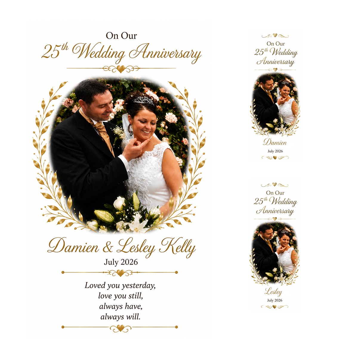 Personalised Wedding Candles - Silver Elegant Rings
