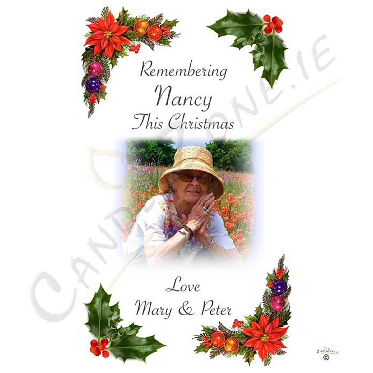 Personalised Christmas - Holly with Photo