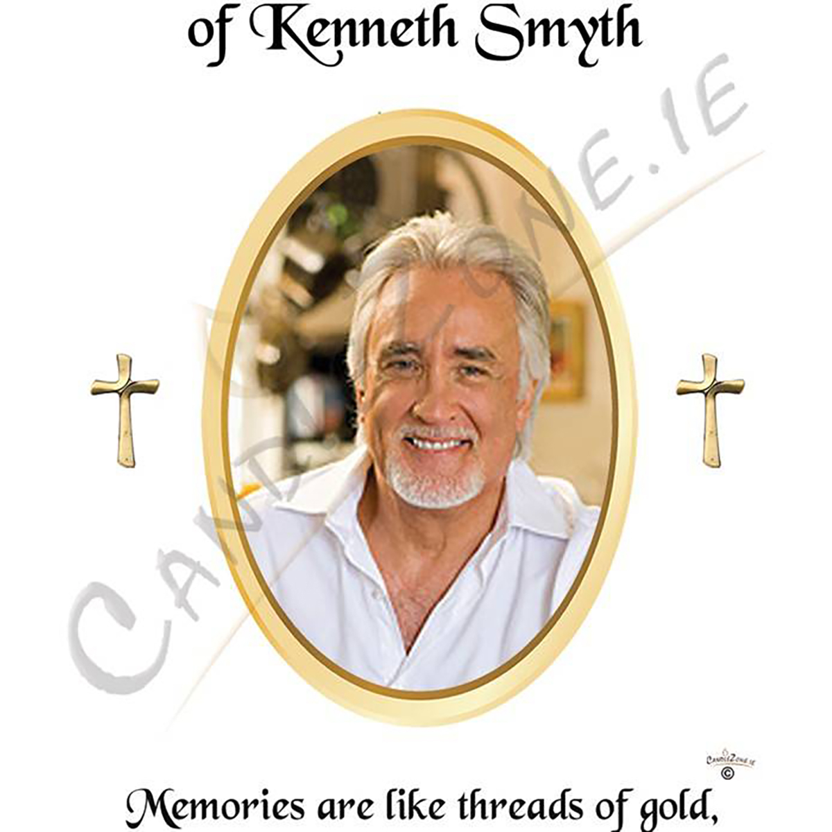 Personalised Remembrance Favour Candle - Gold Cross with Photo