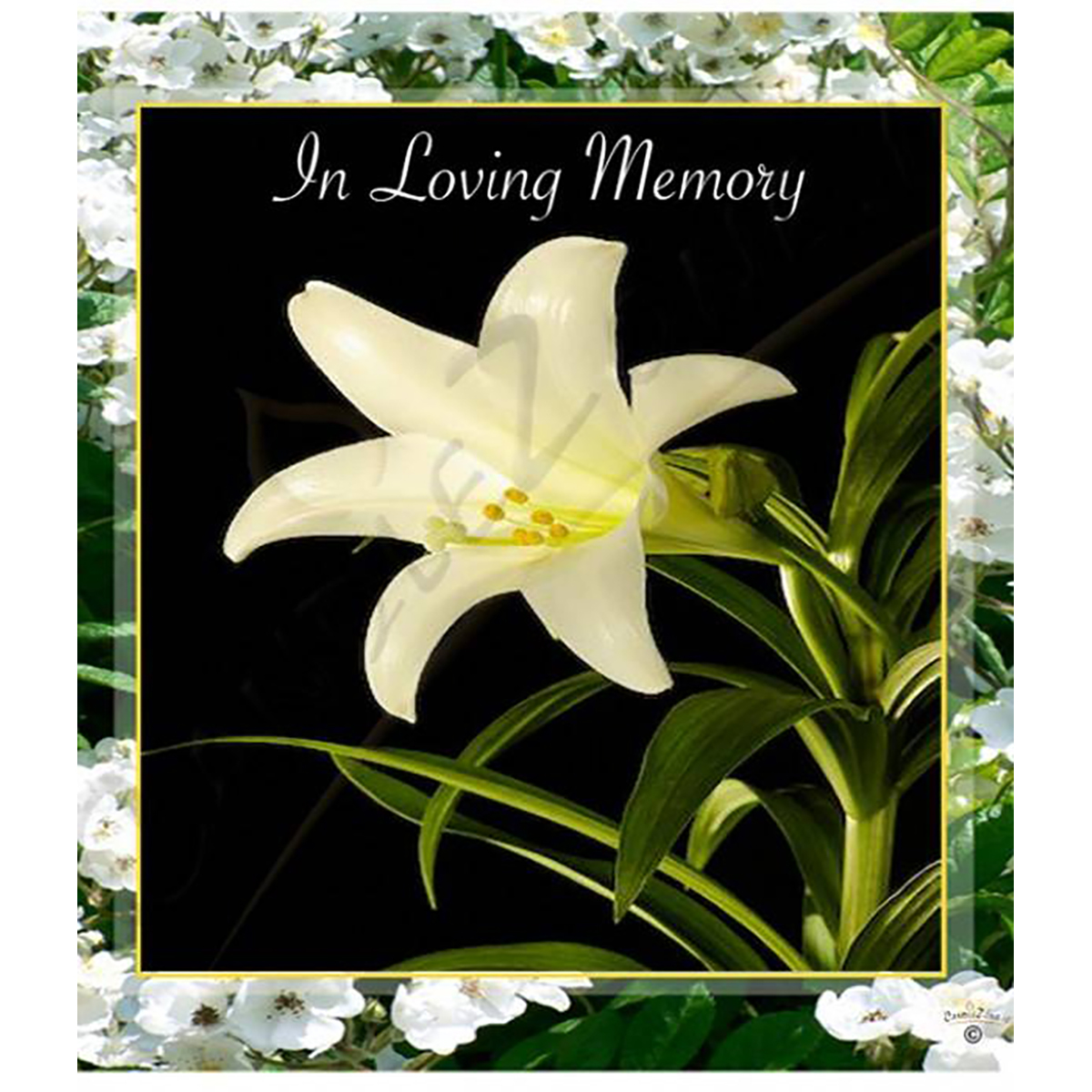 Personalised Remembrance Favour Candle - White Flowers