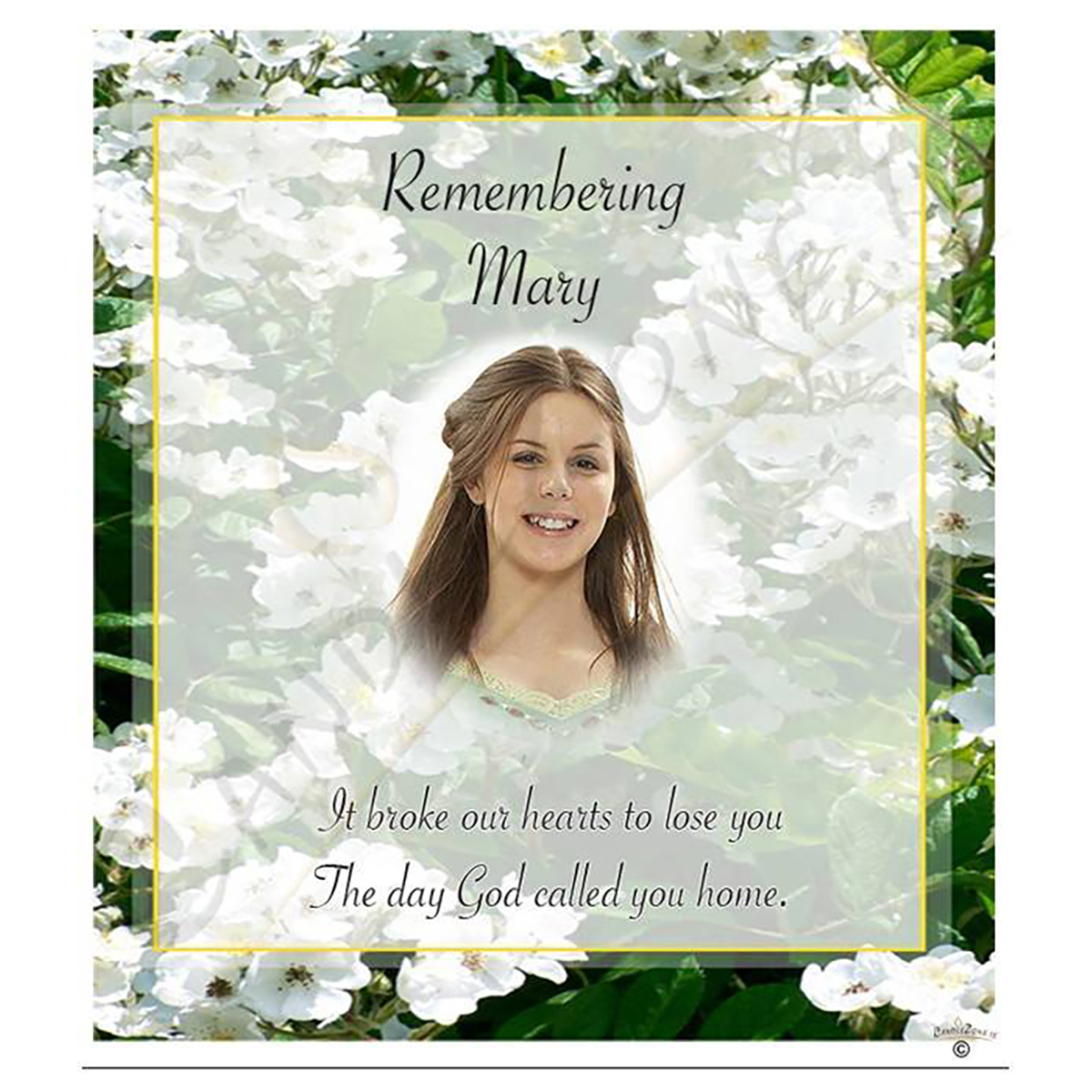 Personalised Remembrance Favour Candle - White Flowers with Photo