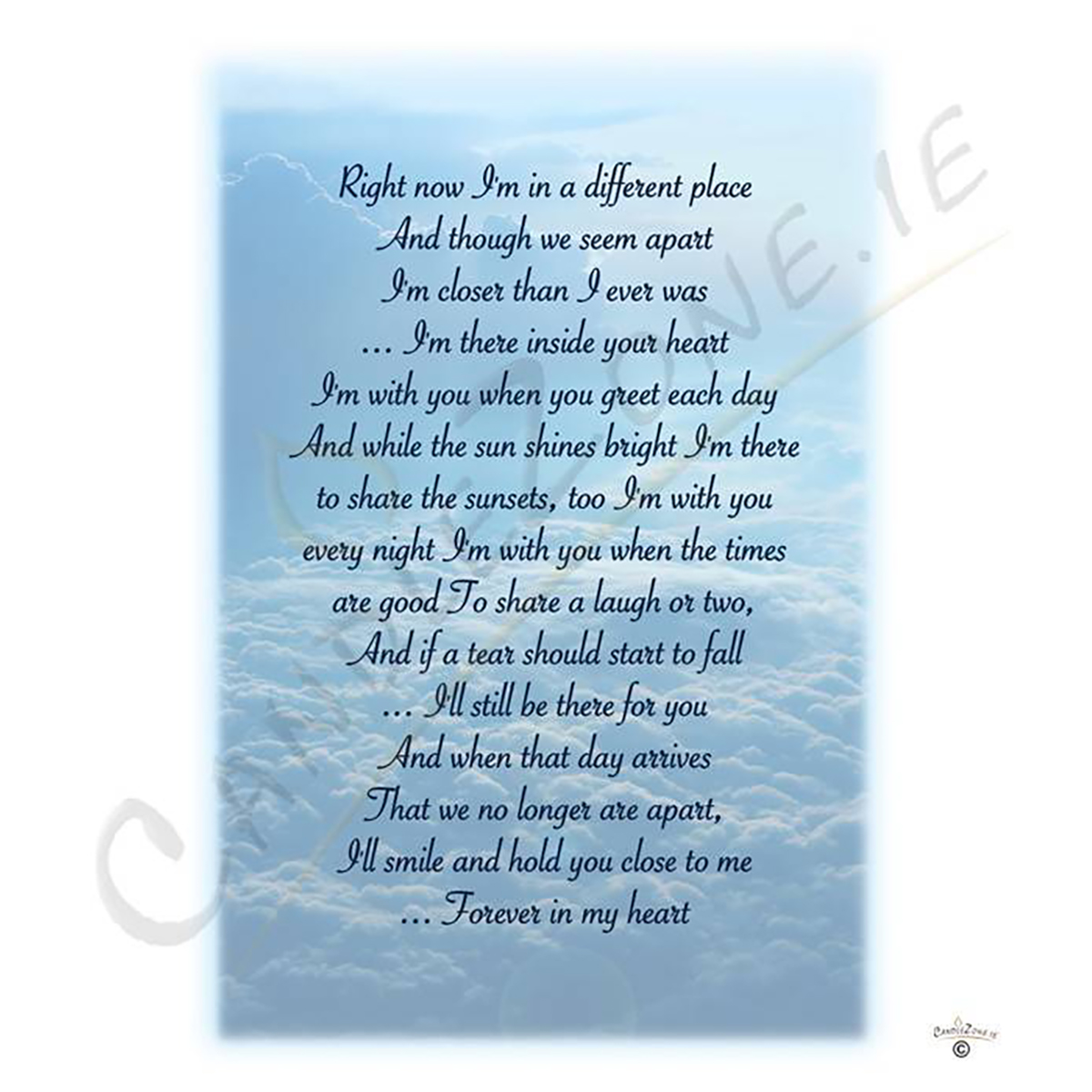 Personalised Remembrance Favour Candle - Cloud Sunset