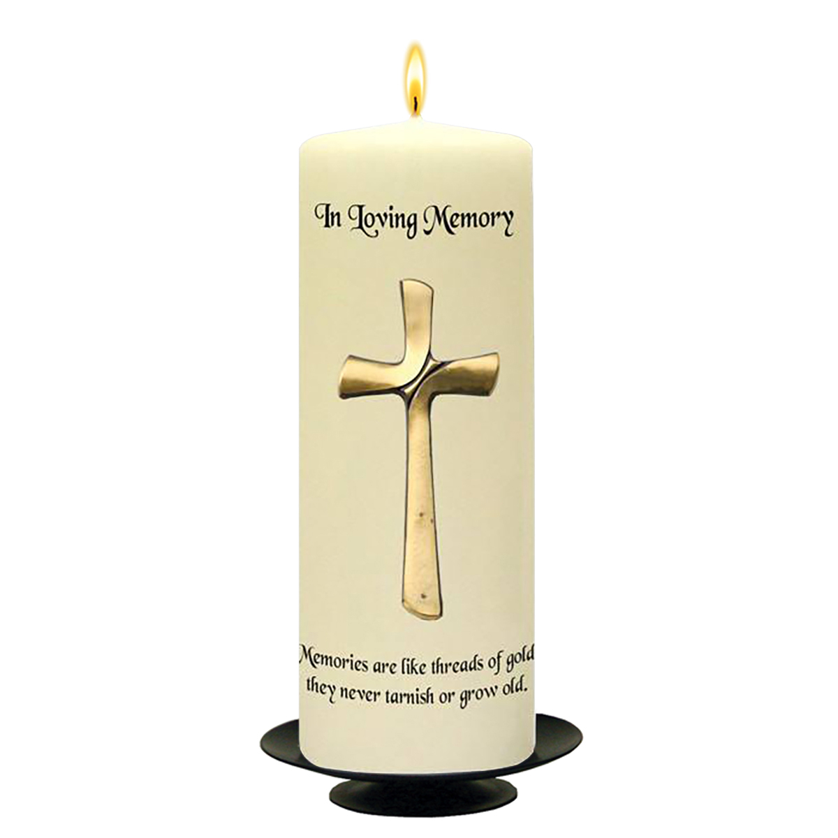 Personalised Remembrance Candle - Gold Cross Remembrance Candle