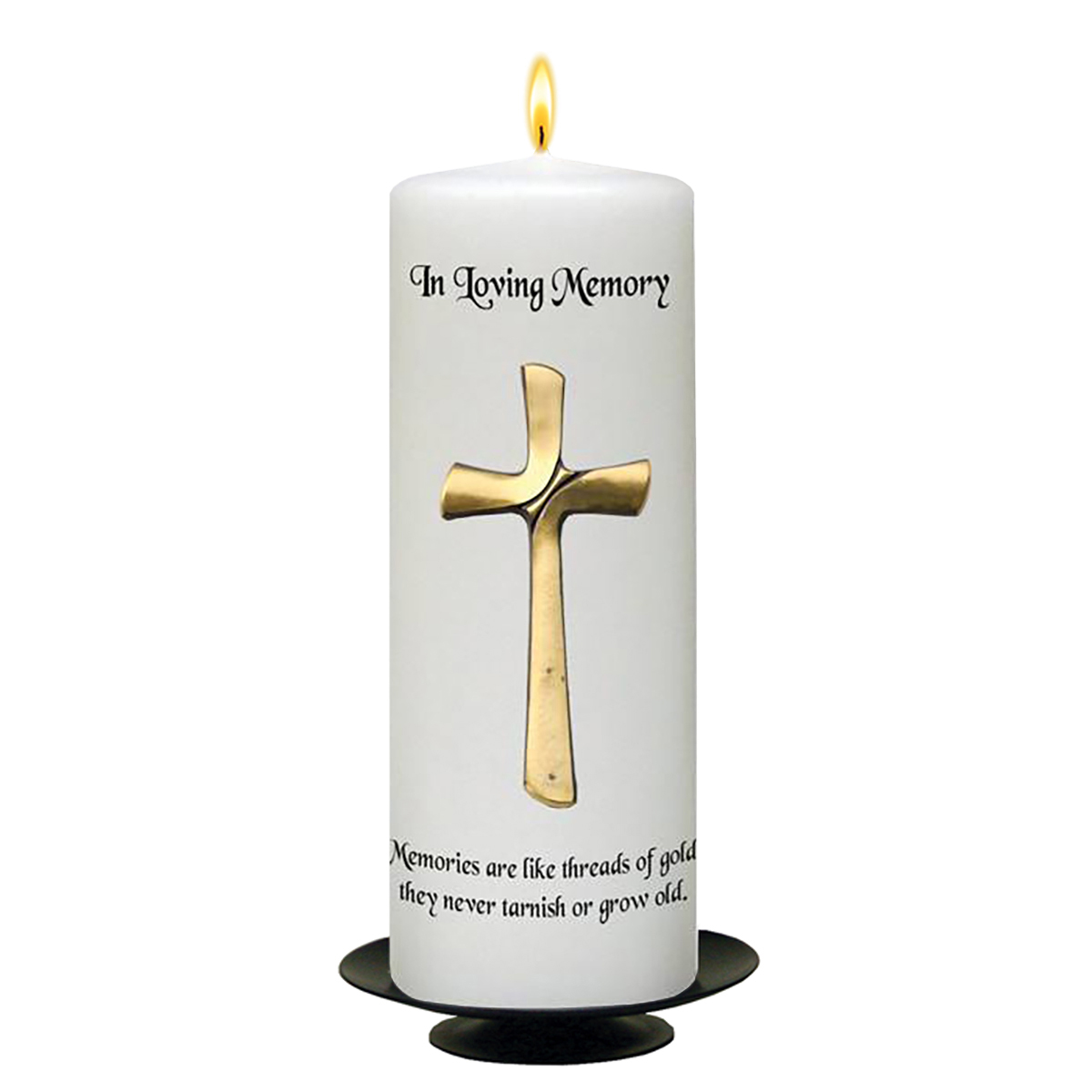 Personalised Remembrance Candle - Gold Cross Remembrance Candle