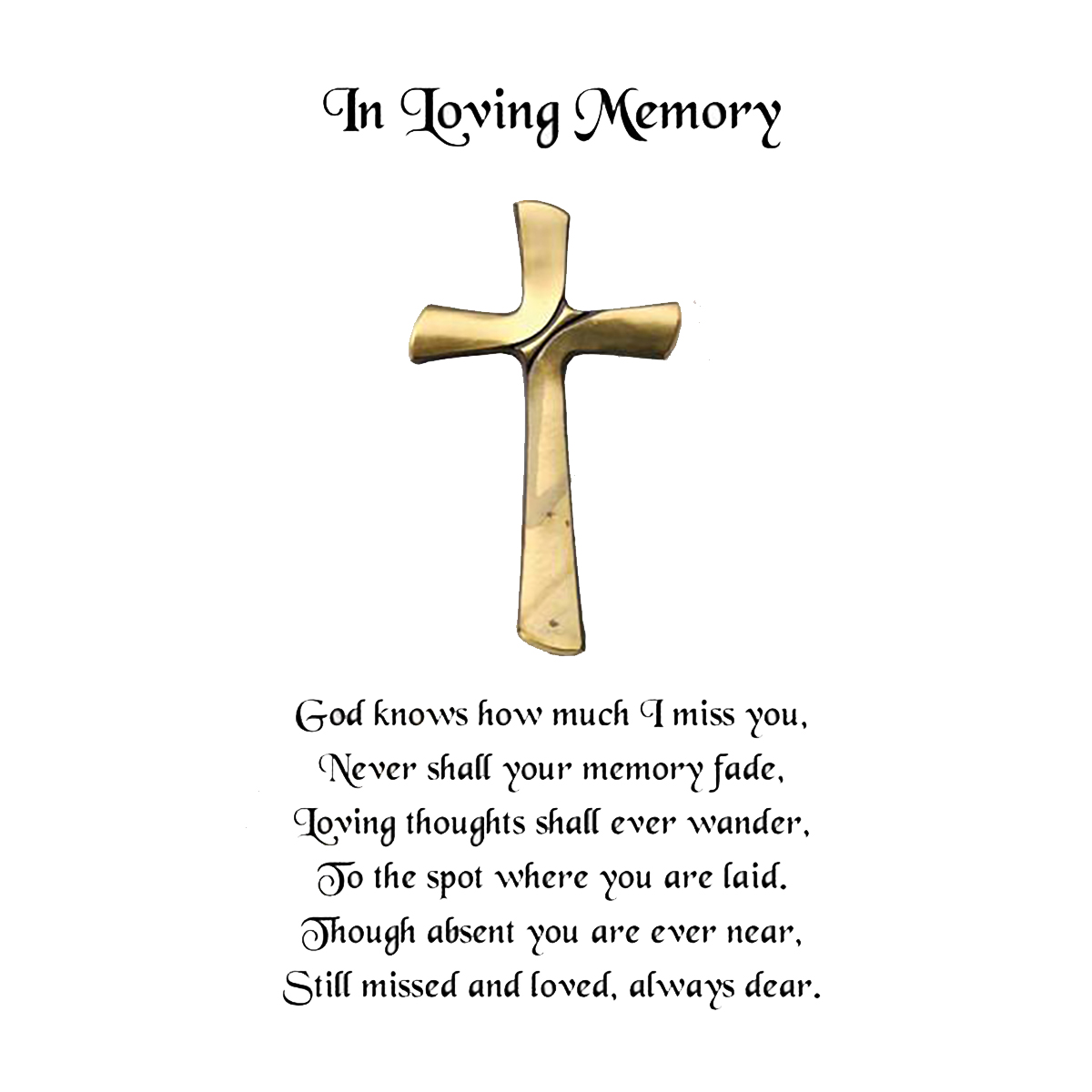Personalised Remembrance Candle - Gold Cross Remembrance Candle