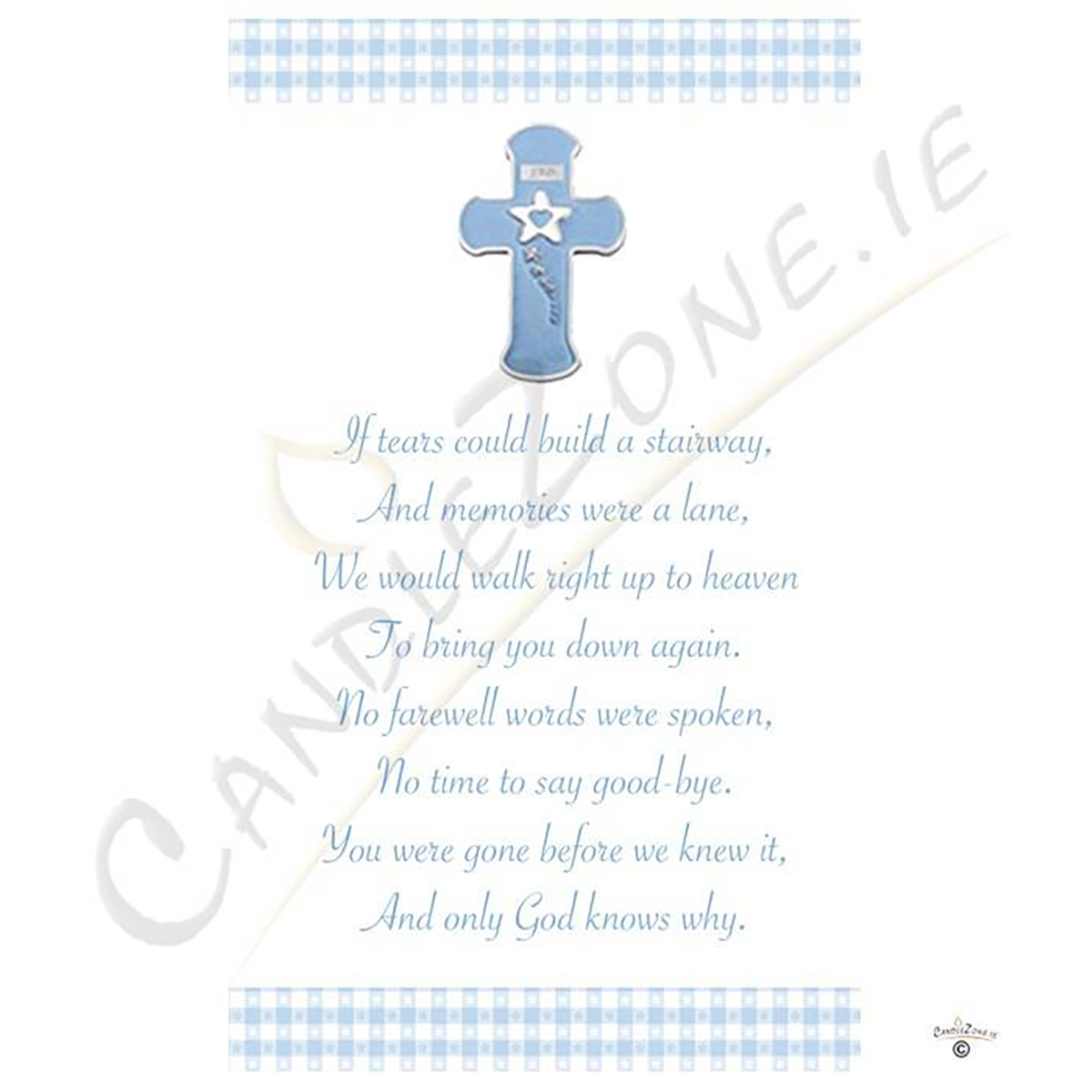 Personalised - Baby Blue Gingham with Photo