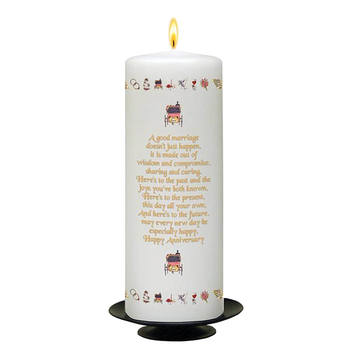Personalised Wedding Anniversary Candle Gift - 30th (Pearl) Anniversary - Ribbons & Photo