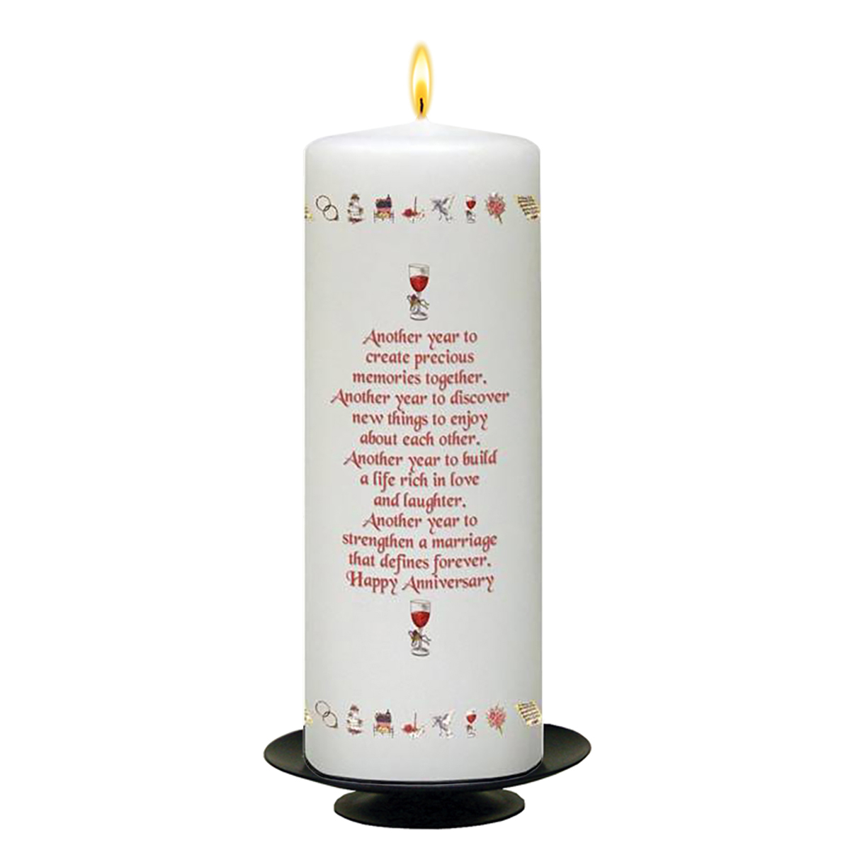 Personalised Wedding Anniversary Candle Gift - 40th (Ruby) Anniversary - Ribbons & Photo