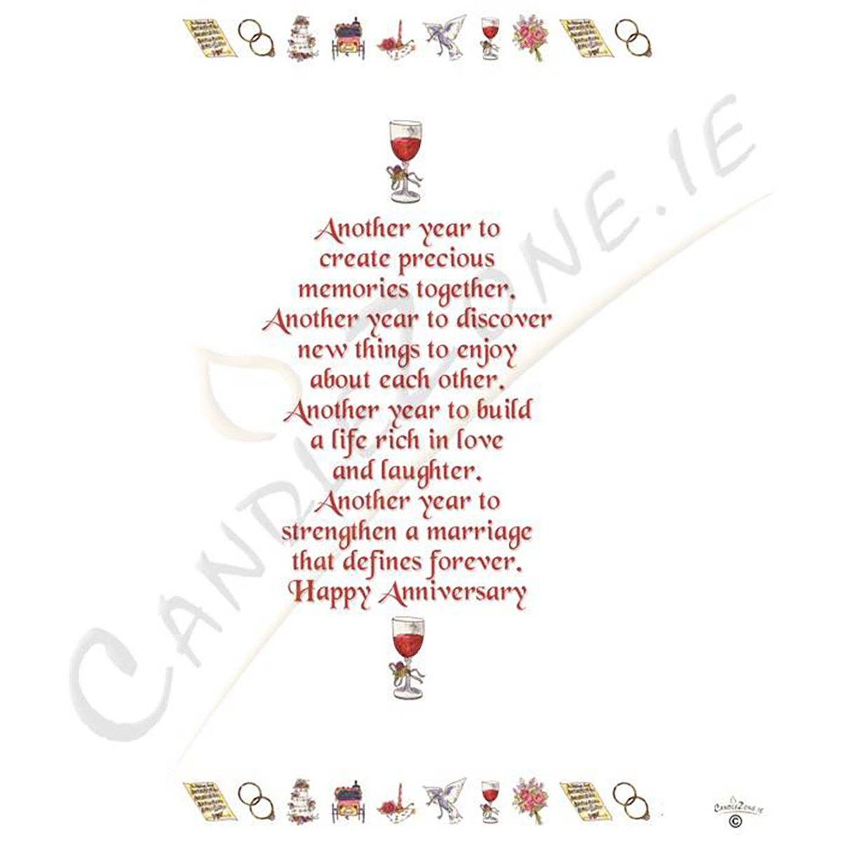 Personalised Wedding Anniversary Candle Gift - 40th (Ruby) Anniversary - Ribbons & Photo