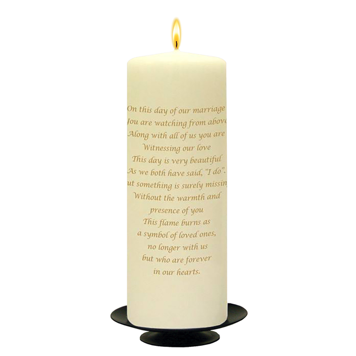 Personalised Wedding Remembrance Candle - Young Love Gold