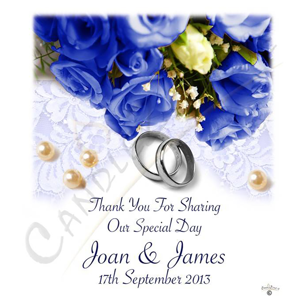 Personalised Thank you Wedding Favour - Pearl