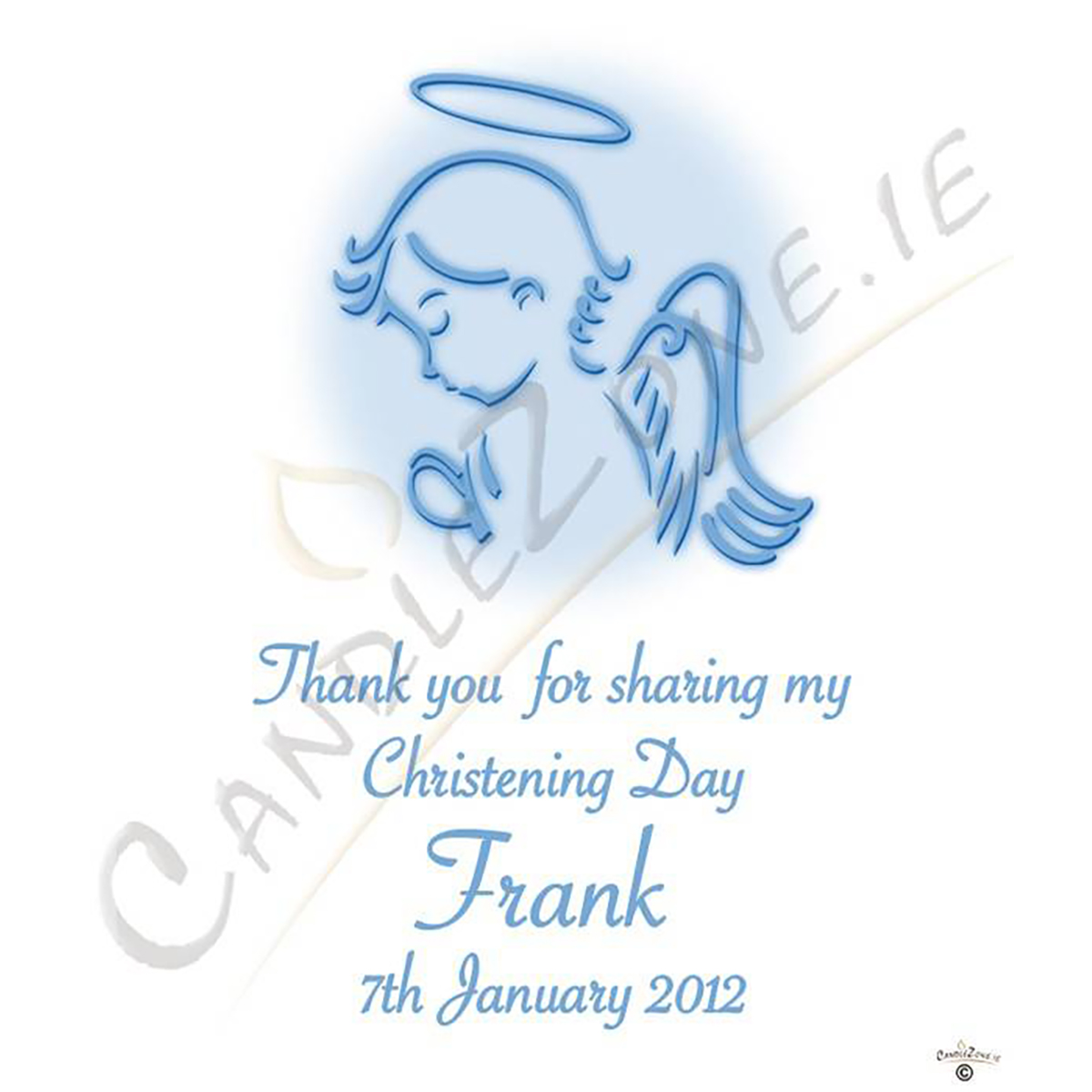 Thank you Christening Favour - Angel Blue