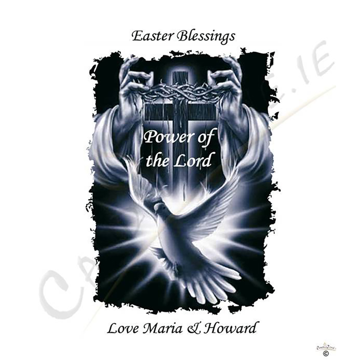 Personalatised Easter Gift Candle - Dark Dove & Cross