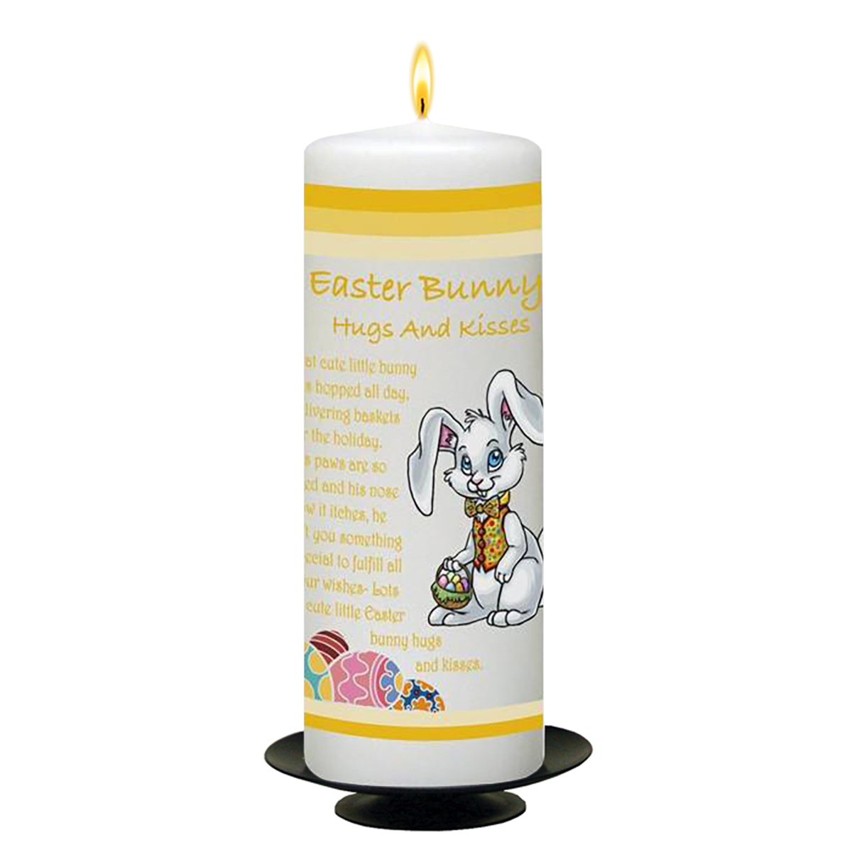 Personalatised Easter Gift Candle - Easter Bunny Yellow