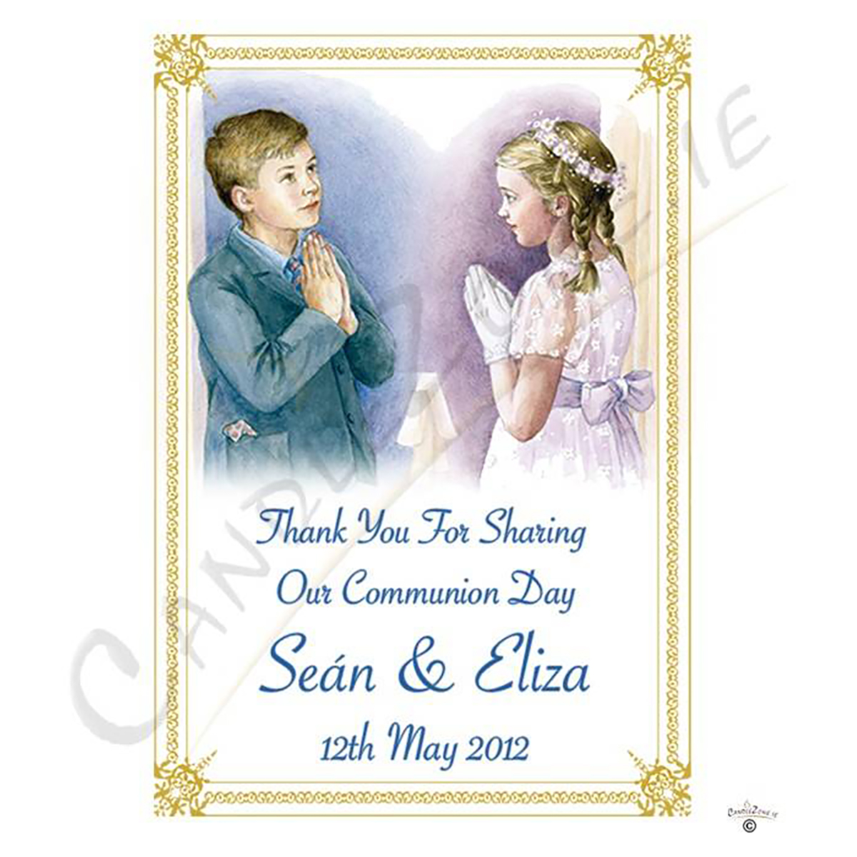 Personalised 1st Holy Communion Favour - Boy & Girl Praying