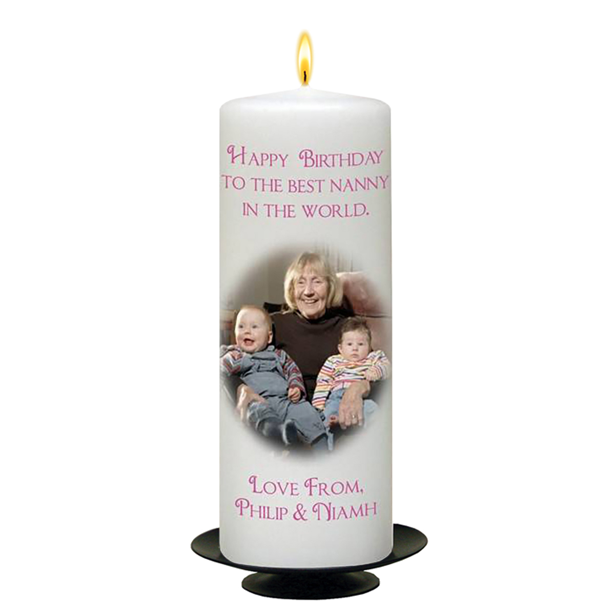 Personalised Birthday Candle - Any Age Pink Birthday Cake