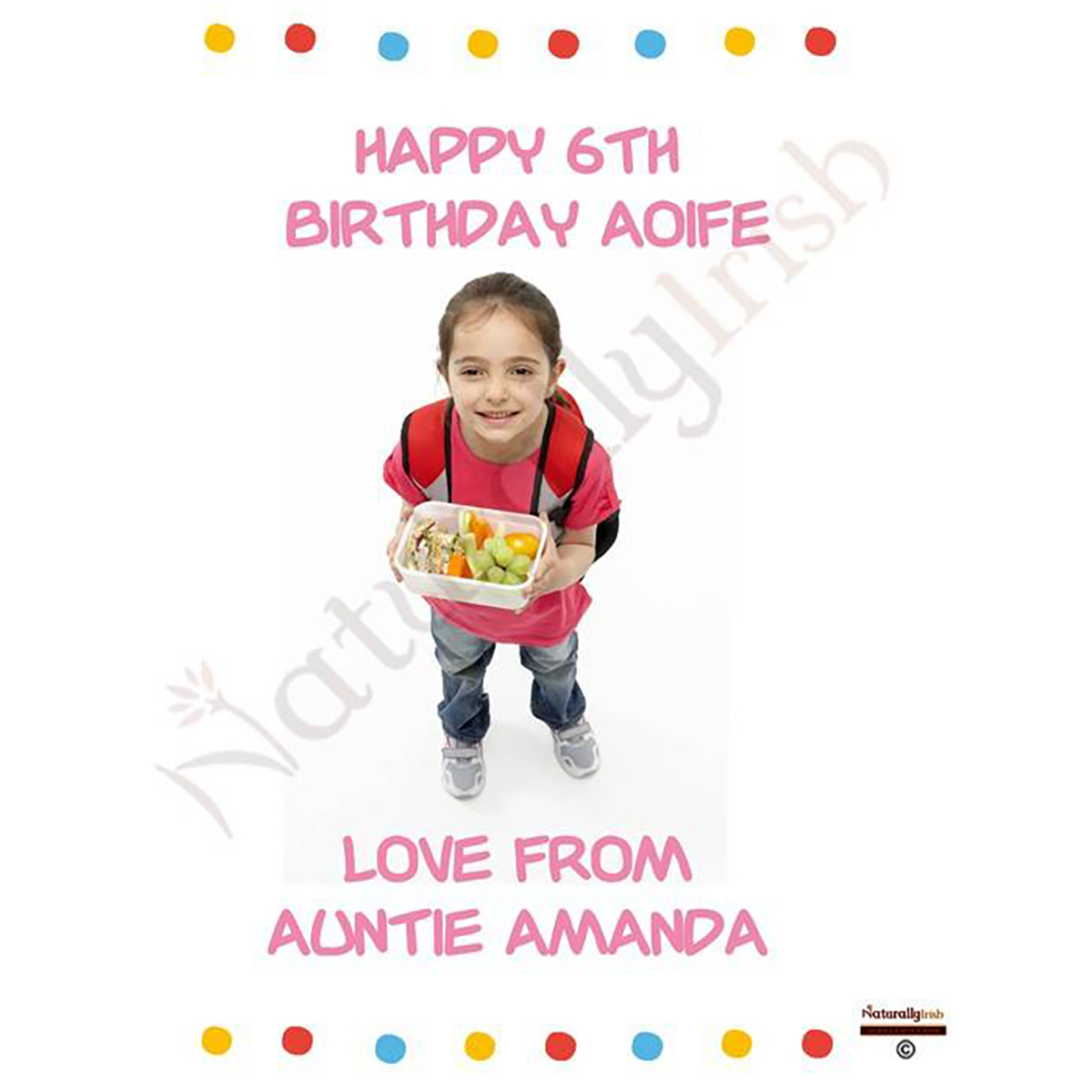Personalised Birthday Candle - Age 6 - Animal Party & Photo