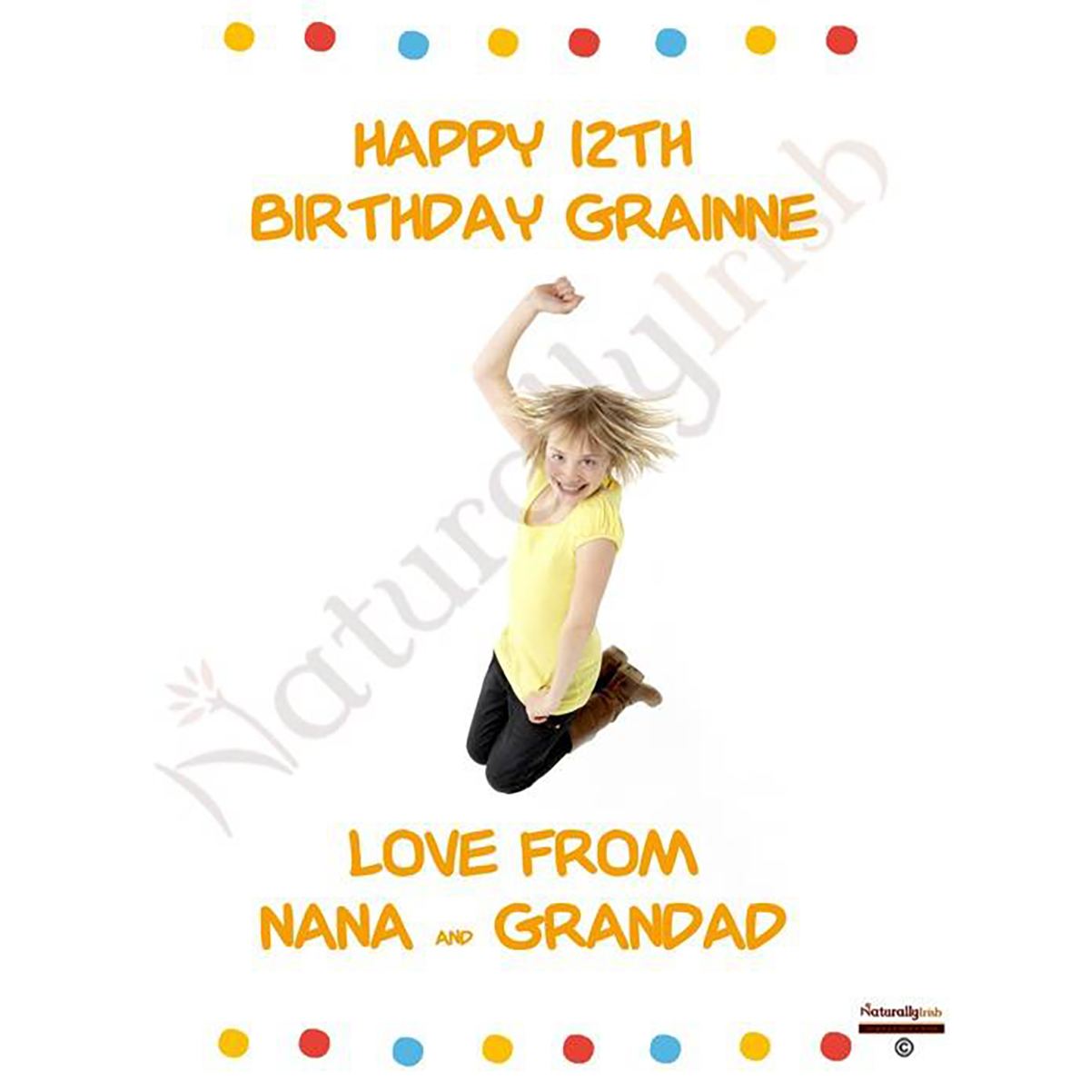 Personalised Birthday Candle - Age 12 - Animal Party & Photo