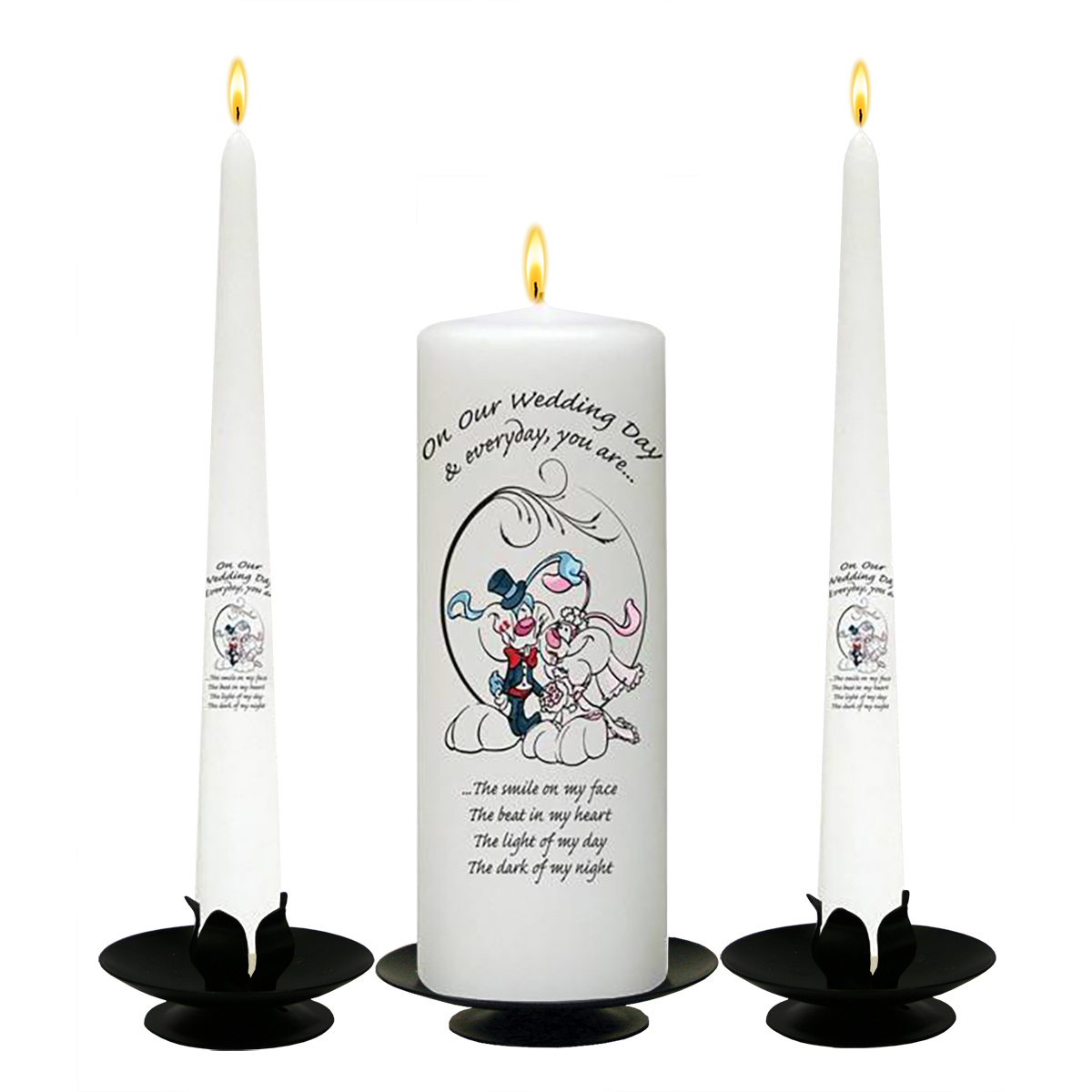 Personalised Wedding Candles - Bunny Love