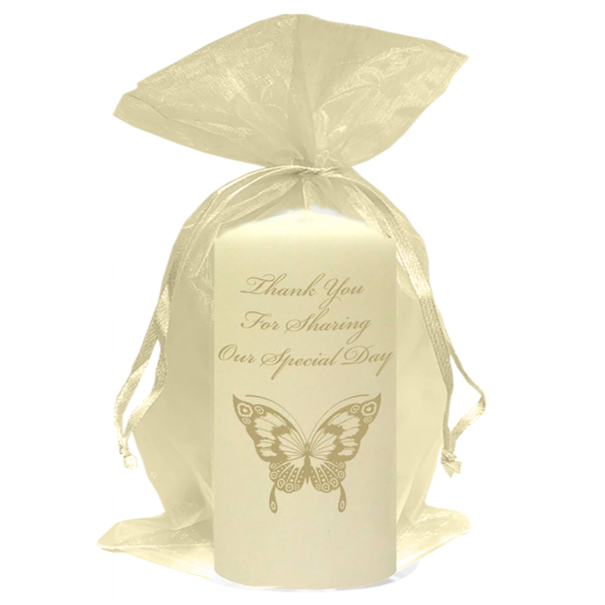 Personalised Thank you Wedding Favour - Magestic Gold Butterfly