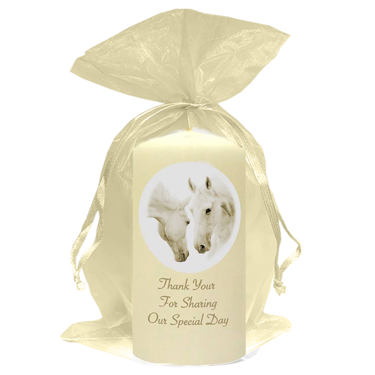 Personalised Thank you Wedding Favour - Wild Horses Gold Script