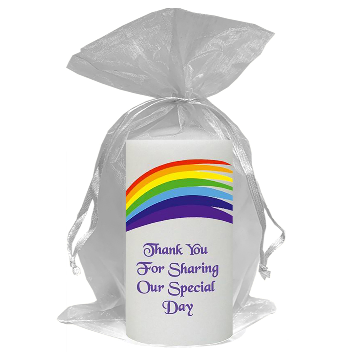 Personalised Thank you Wedding Favour - Rainbow Flair