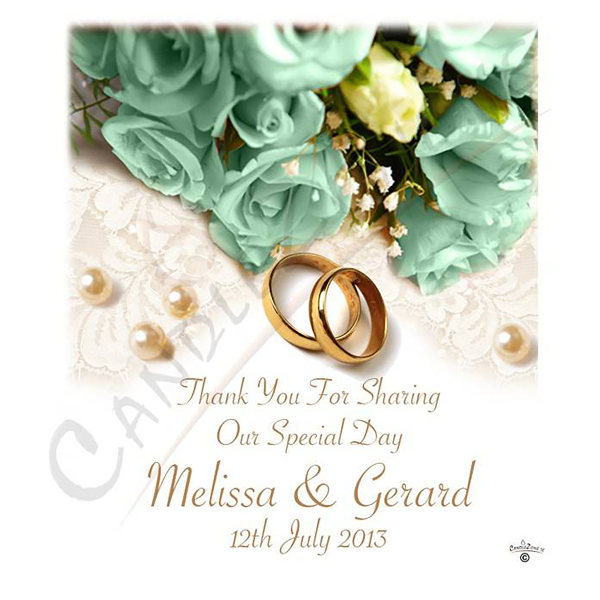 Personalised Thank you Wedding Favour - Pearls