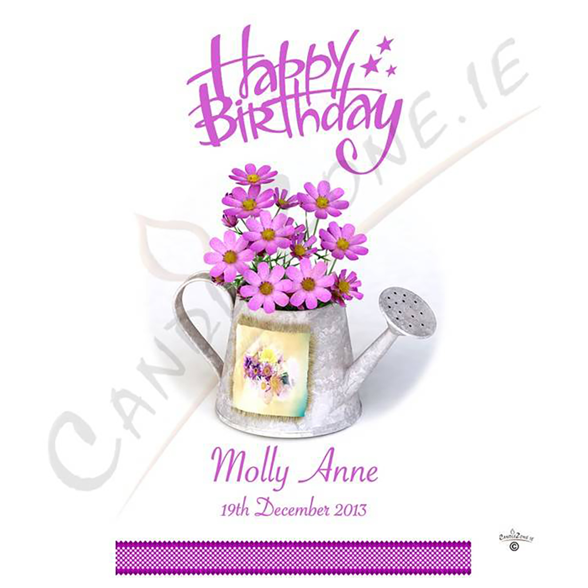 Personalised Birthday Candle - Surprise Watercan & Flowers