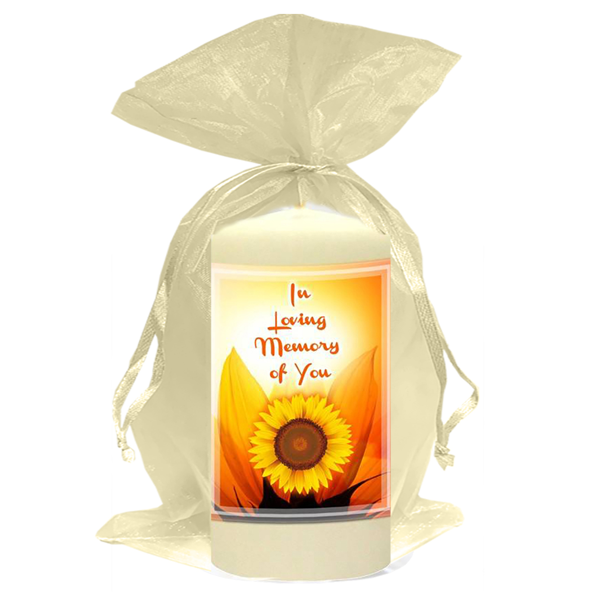 Personalised Remembrance Favour Candle - Sunflower