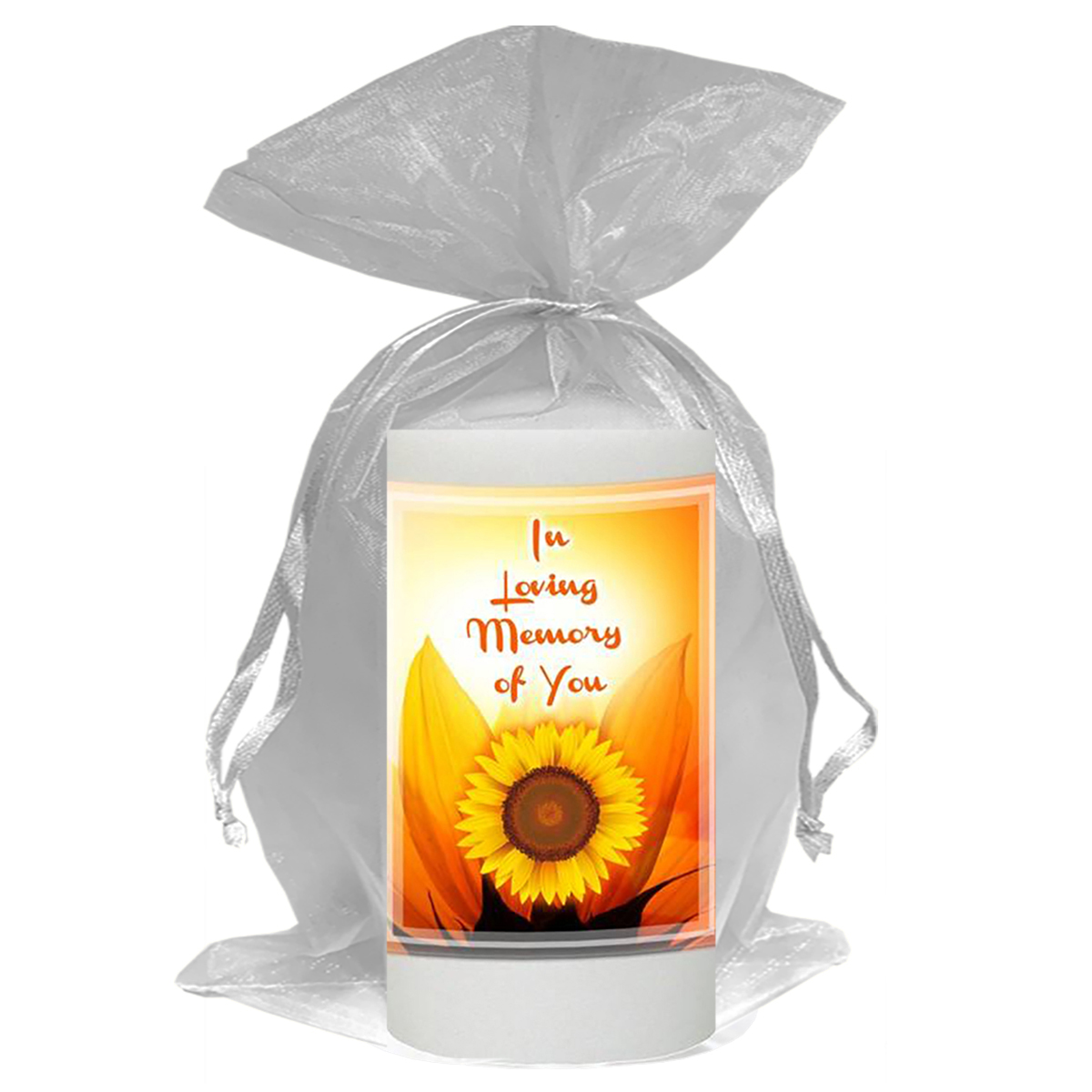Personalised Remembrance Favour Candle - Sunflower